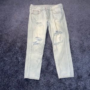 American eagle- womens boy crop ripped jeans